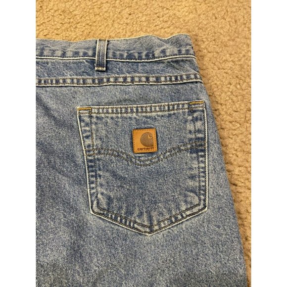 Carhartt Mens Blue Denim Jeans Light Wash Measured 40x31 - Picture 6 of 9